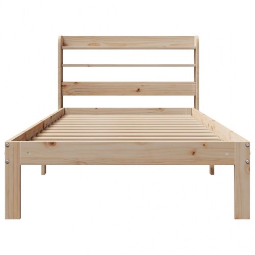 Sengeramme med sengegavl 90 x 200 cm i massivt fyrretræ