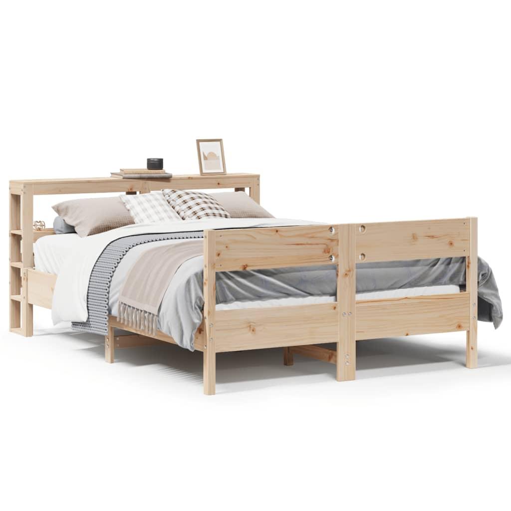 Sengeramme Uden Madras Massivt Fyrretræ - Naturfarvet / 150 x 200 cm