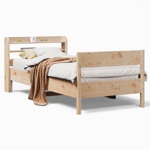 Sengeramme uden madras 90x190 cm massivt fyrretræ