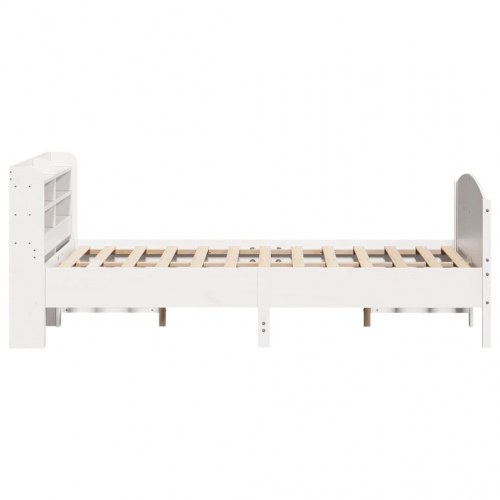 Sengeramme 135 x 190 cm i massivt fyrretræ - hvid