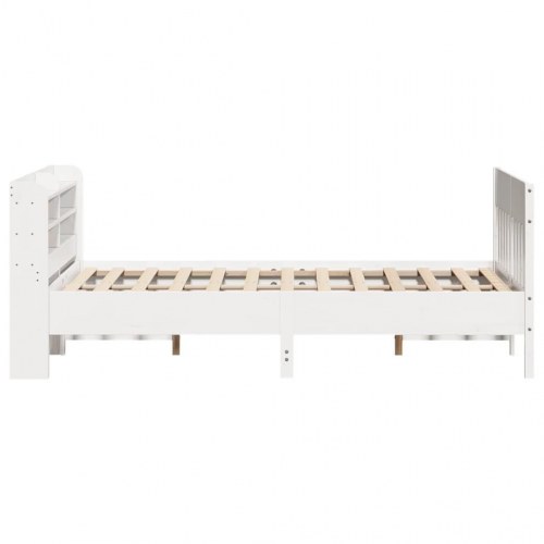 Sengeramme med sengegærde 135 x 190 cm - hvid