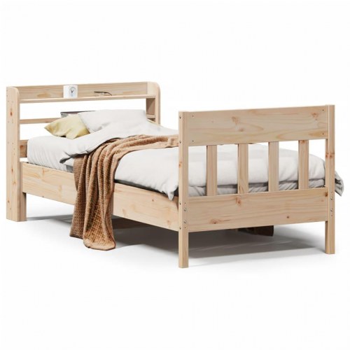Sengeramme 90 x 200 cm i massivt fyrretræ uden madras
