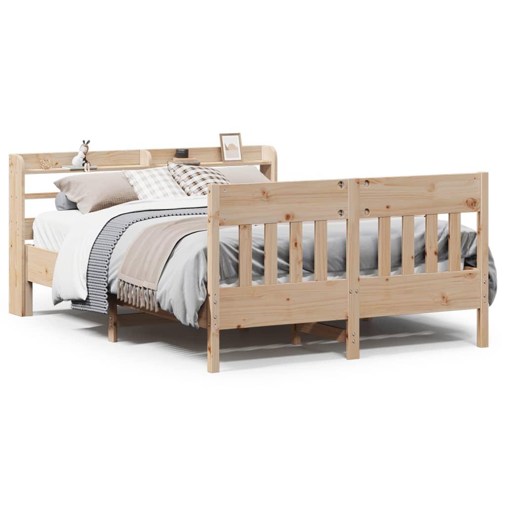 Sengeramme Uden Madras Massivt Fyrretræ - Naturfarvet / 150 x 200 cm