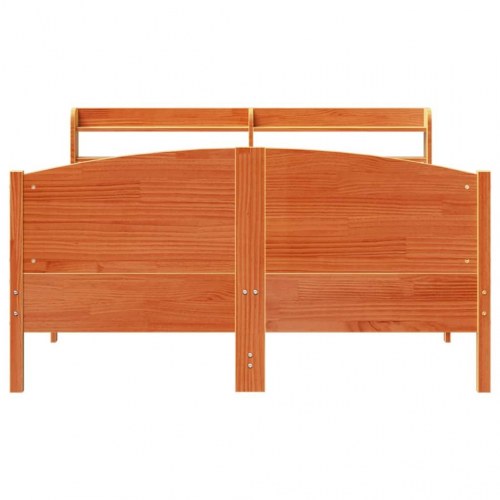 Sengeramme uden madras 140x190 cm massivt fyrretræ gyldenbrun