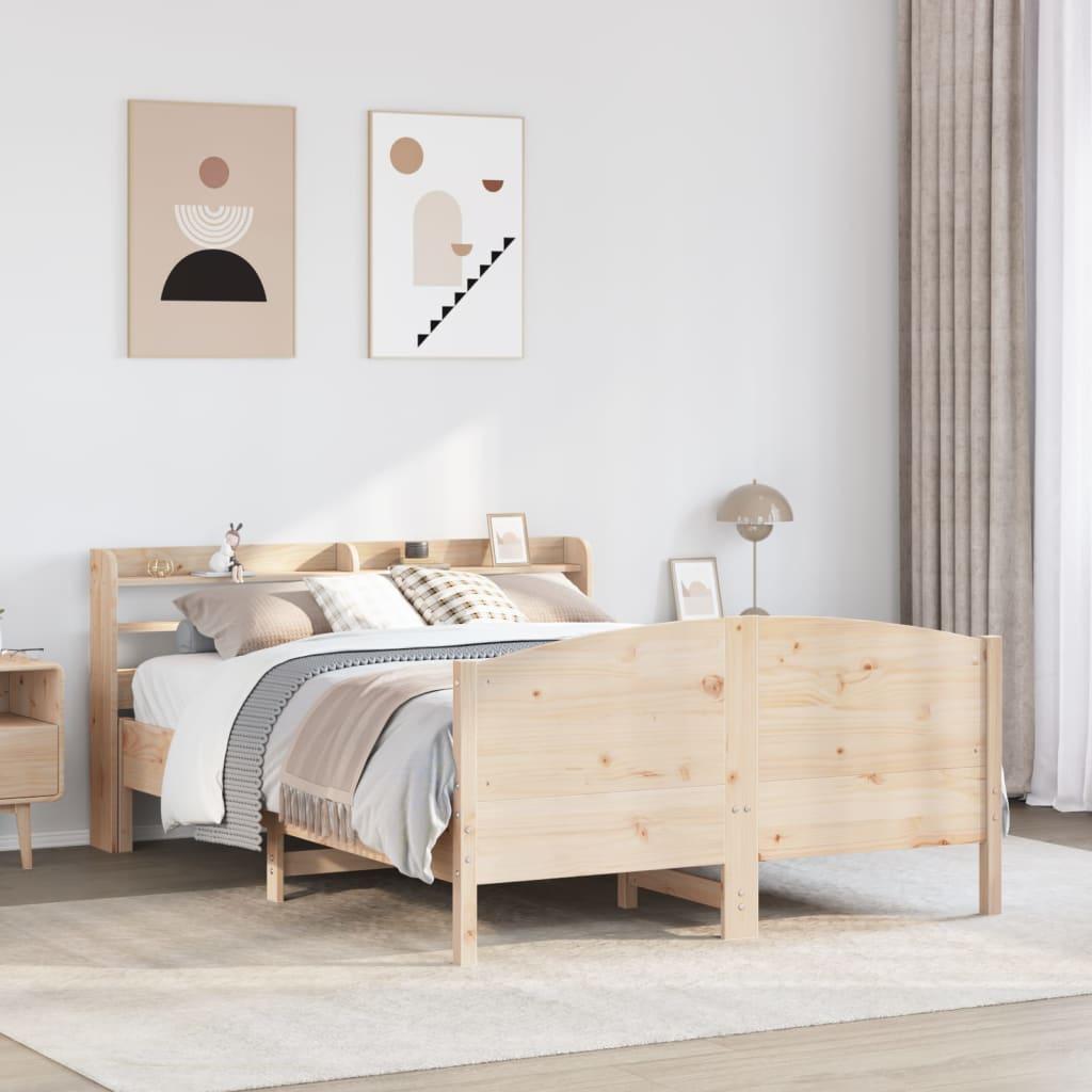 Sengeramme Uden Madras Massivt Fyrretræ - Naturfarvet / 160 x 200 cm