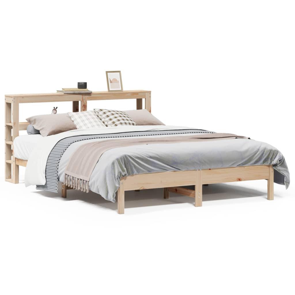 Sengeramme Uden Madras Massivt Fyrretræ - Naturfarvet / 160 x 200 cm