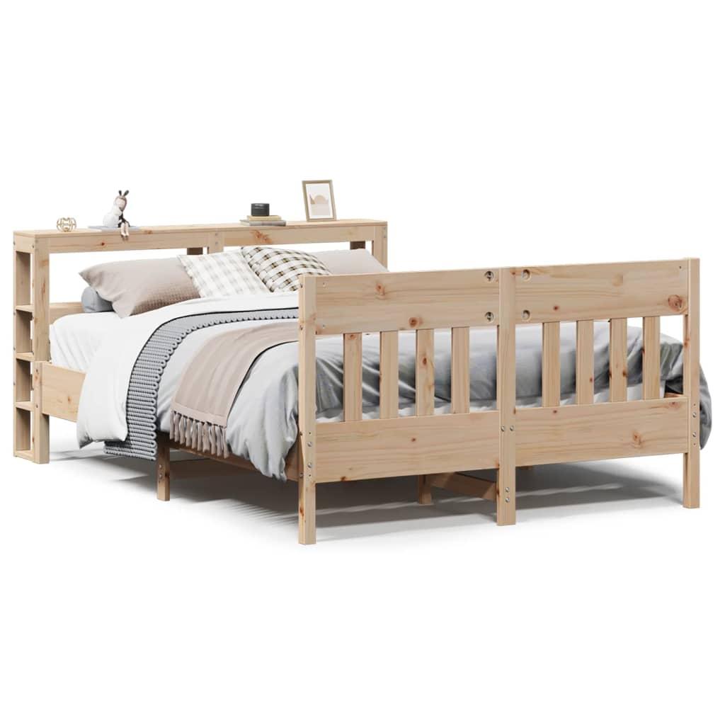 Sengeramme Uden Madras Massivt Fyrretræ - Naturfarvet / 160 x 200 cm