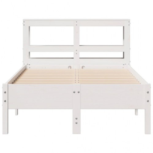 Sengeramme med hovedgærde og hylder 90 x 190 cm - hvid
