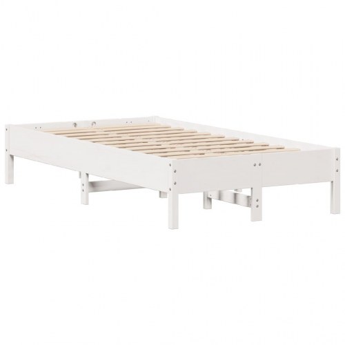 Sengeramme med hovedgærde og hylder 90 x 190 cm - hvid