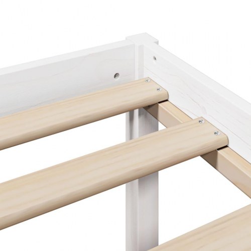 Seniorseng med sengegavl 140x190 cm massivt fyrretræ hvid