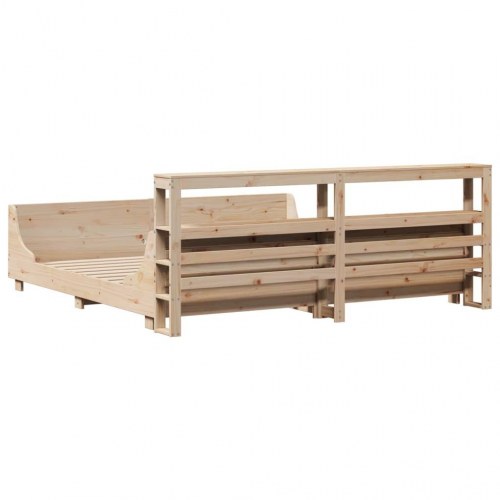 Sengeramme med hylder 180x200 cm - massivt fyrretræ, lamelbund