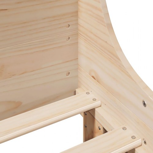 Sengeramme med hylder 180x200 cm - massivt fyrretræ, lamelbund