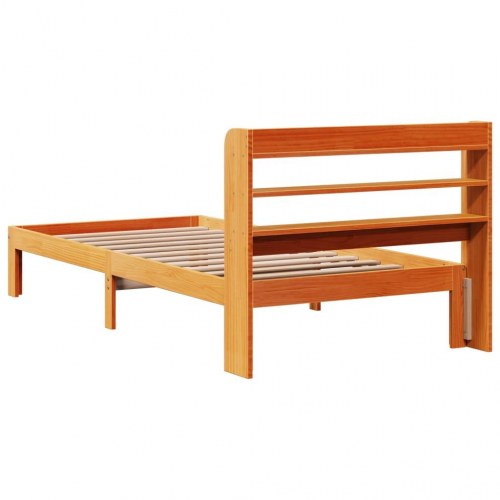 Sengeramme 100x200 cm i massivt fyrretræ - gyldenbrun