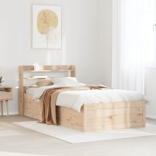 Sengeramme med sengegavl 75 x 190 cm i massivt fyrretræ