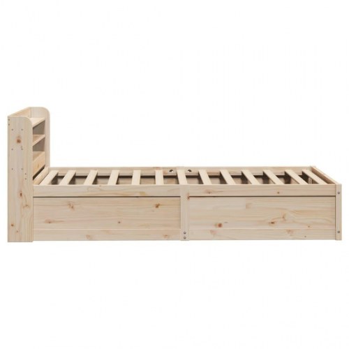 Sengeramme med sengegavl 75 x 190 cm i massivt fyrretræ