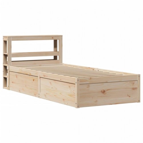 Sengeramme med sengegavl 90 x 190 cm i massivt fyrretræ