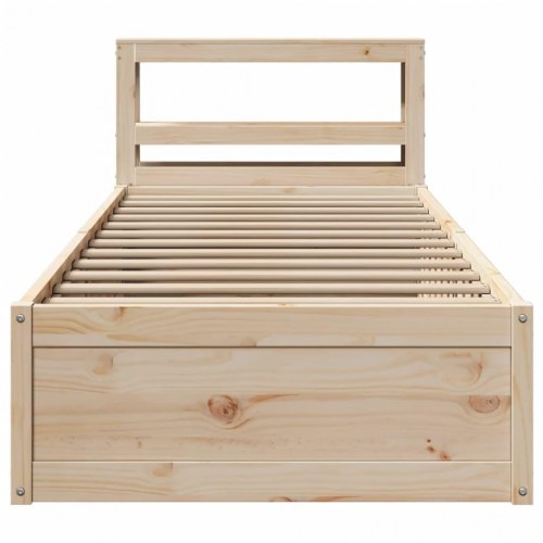 Sengeramme med sengegavl 90 x 190 cm i massivt fyrretræ