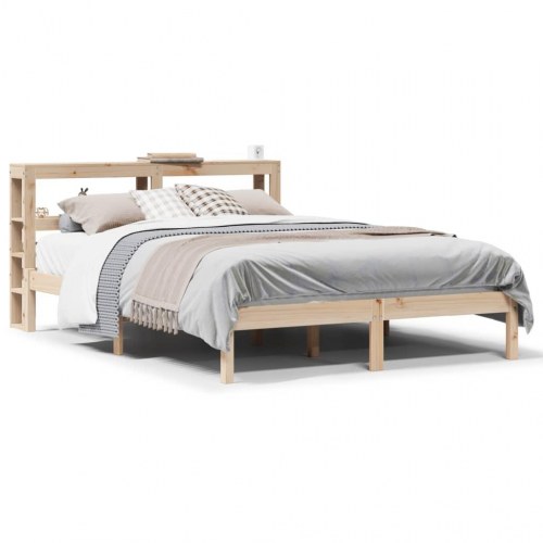 Sengeramme uden madras 120 x 190 cm med sengegærde - massivt fyrretræ