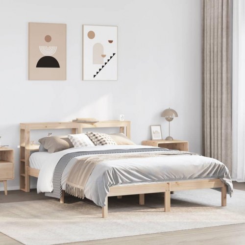 Sengeramme uden madras 120 x 190 cm med sengegærde - massivt fyrretræ