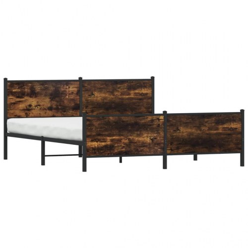 Sengeramme uden madras 180 x 200 cm i metal - røget egetræsfarve