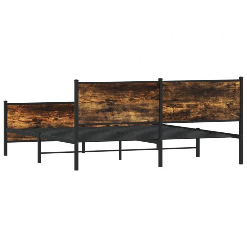Sengeramme uden madras 180 x 200 cm i metal - røget egetræsfarve