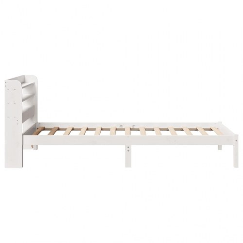 Sengeramme 100 x 200 cm i massivt fyrretræ - hvid