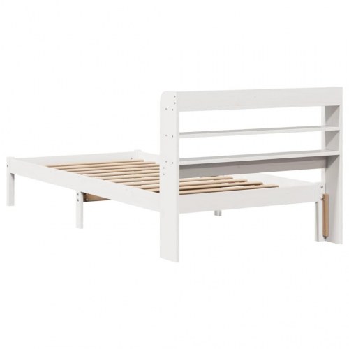 Sengeramme 100 x 200 cm i massivt fyrretræ - hvid