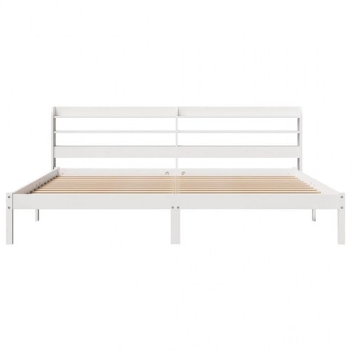 Sengeramme 200x200 cm i massivt fyrretræ - hvid