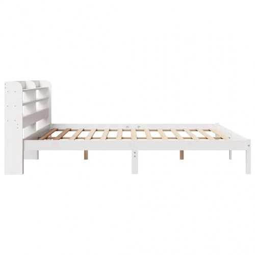 Sengeramme 200x200 cm i massivt fyrretræ - hvid