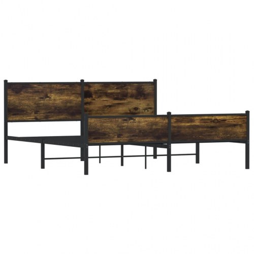 Sengeramme 183 x 213 cm i metal - røget egetræsfarve
