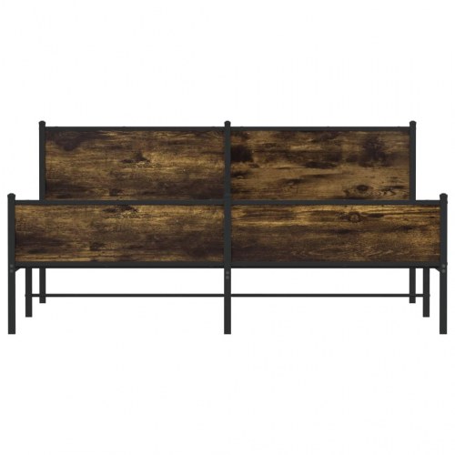 Sengeramme 183 x 213 cm i metal - røget egetræsfarve