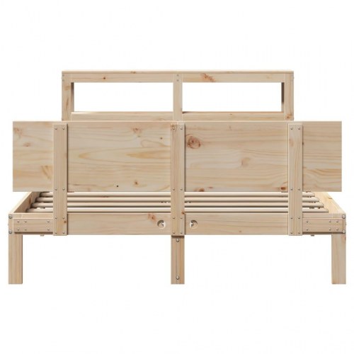 Sengeramme med sengegavl 120x190 cm - massivt fyrretræ