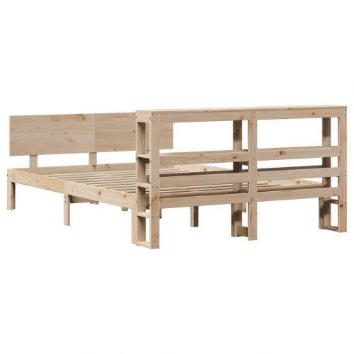 Sengeramme med sengegavl 120x190 cm - massivt fyrretræ