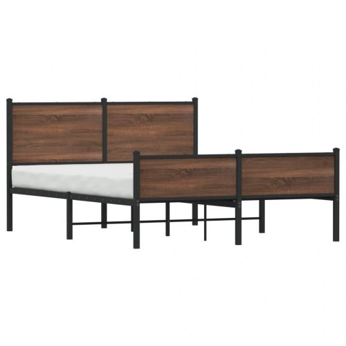 Sengeramme uden madras 150 x 200 cm - brun egetræ