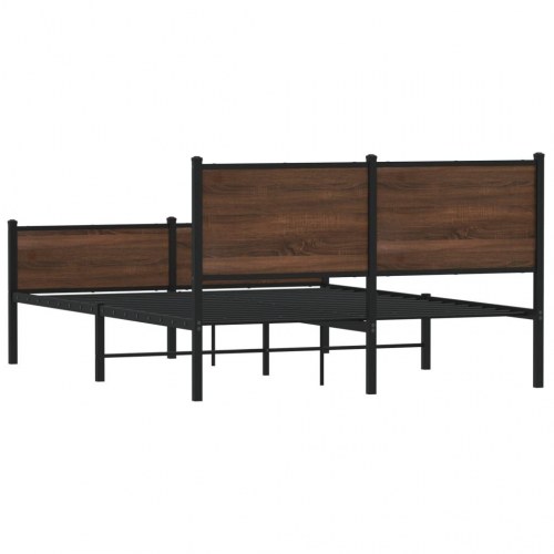 Sengeramme uden madras 150 x 200 cm - brun egetræ
