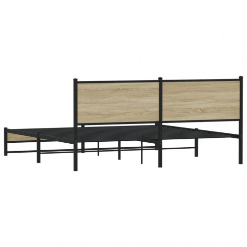 Sengeramme 180 x 200 cm - metal og sonoma-eg