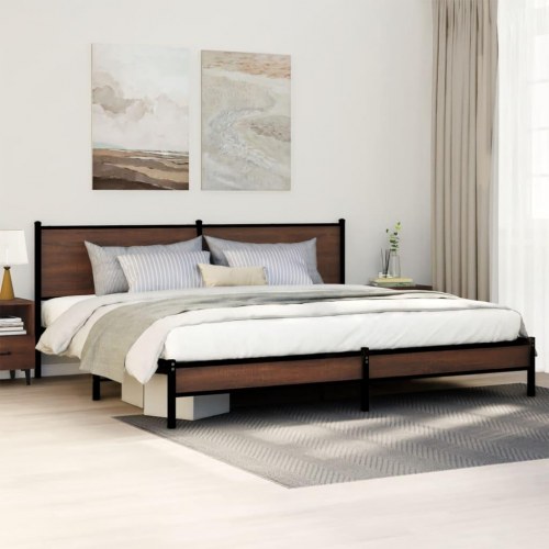 Sengeramme uden madras 193 x 203 cm - brun egetræsfarve