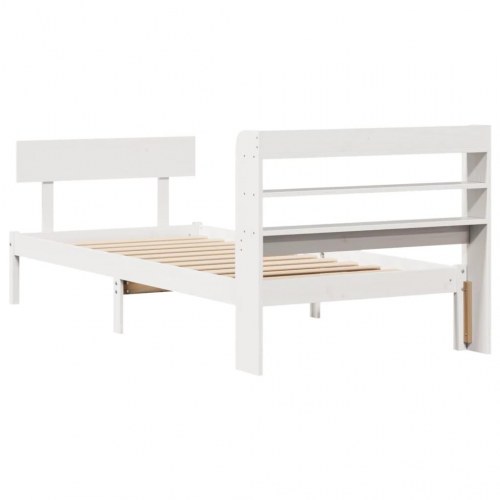 Sengeramme 100 x 200 cm i massivt fyrretræ - hvid