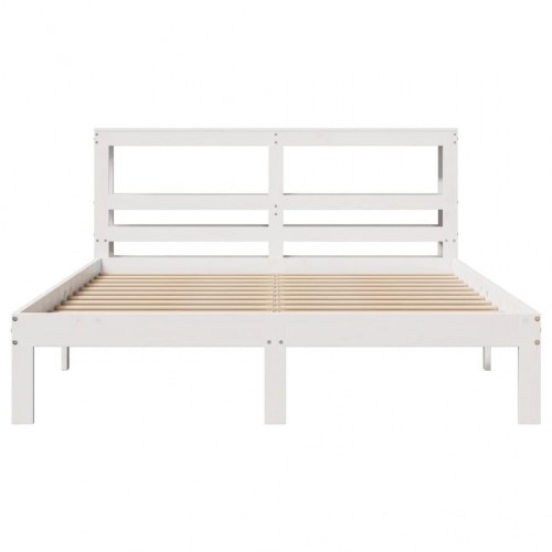 Sengeramme med hovedgærde uden madras Hvid 140x200 cm