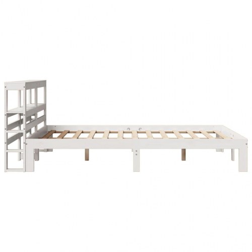 Sengeramme med hovedgærde uden madras Hvid 140x200 cm