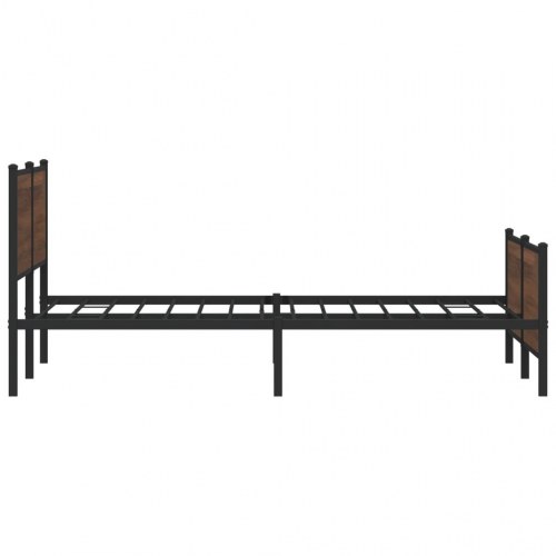 Sengeramme 200 x 200 cm i metal - brun egetræsfarve