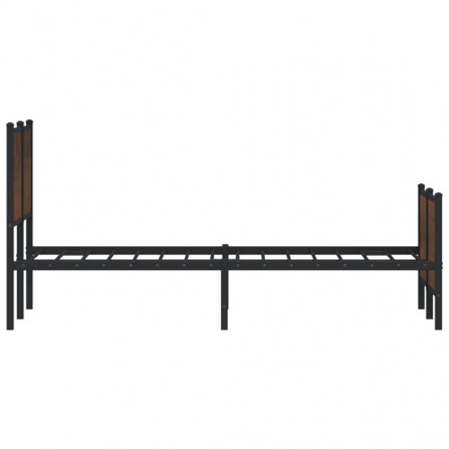 Sengeramme 140 x 190 cm i metal - brun egetræ