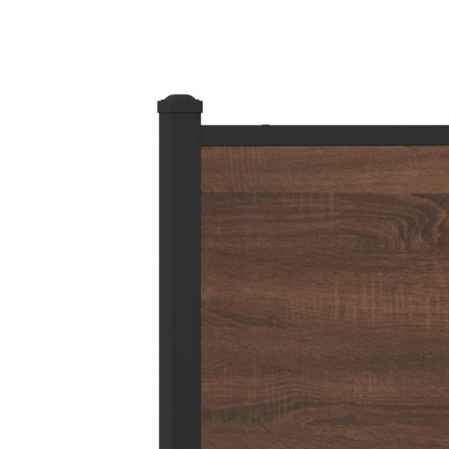 Sengeramme 140 x 190 cm i metal - brun egetræ
