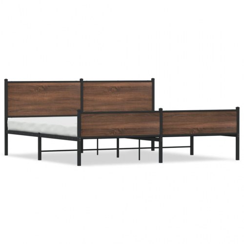 Sengeramme uden madras 200 x 200 cm - brun egetræsfarve
