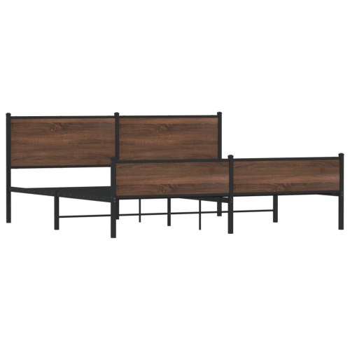 Sengeramme uden madras 200 x 200 cm - brun egetræsfarve