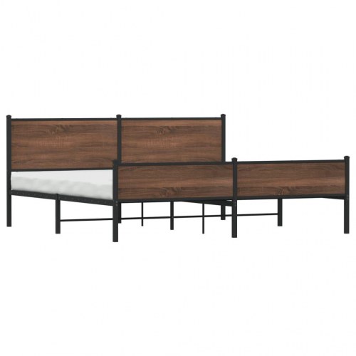 Sengeramme uden madras 200 x 200 cm - brun egetræsfarve