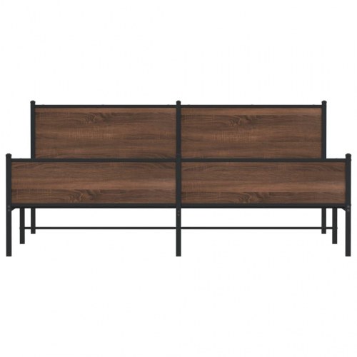 Sengeramme uden madras 200 x 200 cm - brun egetræsfarve