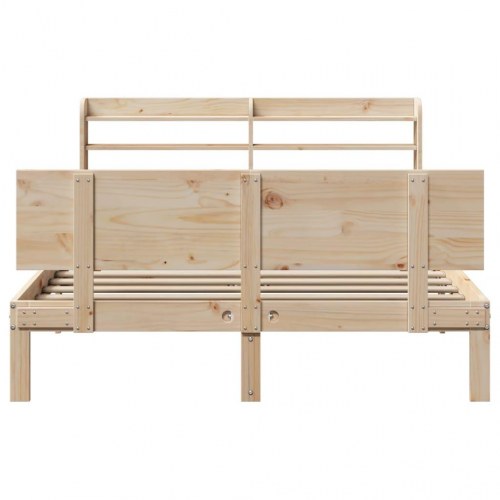 Sengeramme med sengegavl 150x200 cm massivt fyrretræ