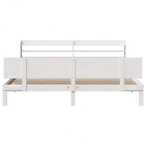 Sengeramme med hovedgærde uden madras - hvid 200 x 200 cm