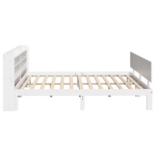Sengeramme med hovedgærde uden madras - hvid 200 x 200 cm